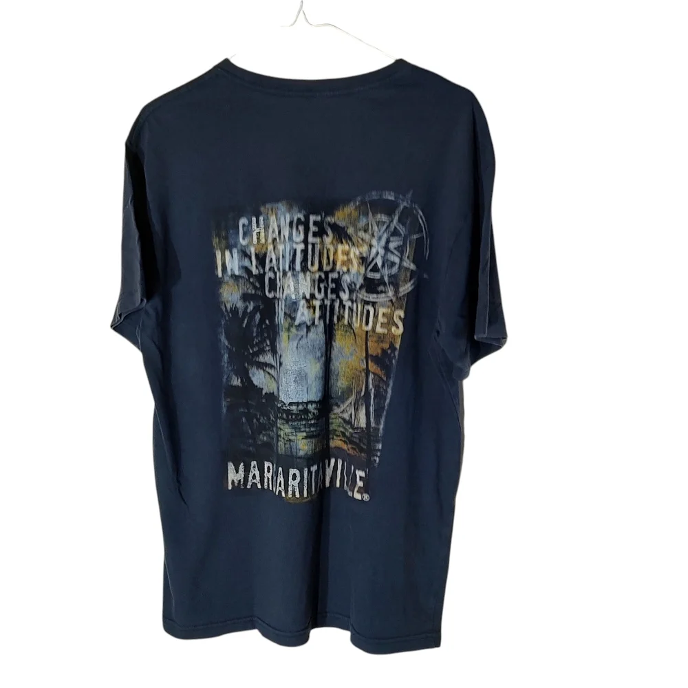 Jimmy Buffetts Margaritaville Tee Shirt Back Graphic Beach Cotton Mens‎ Medium